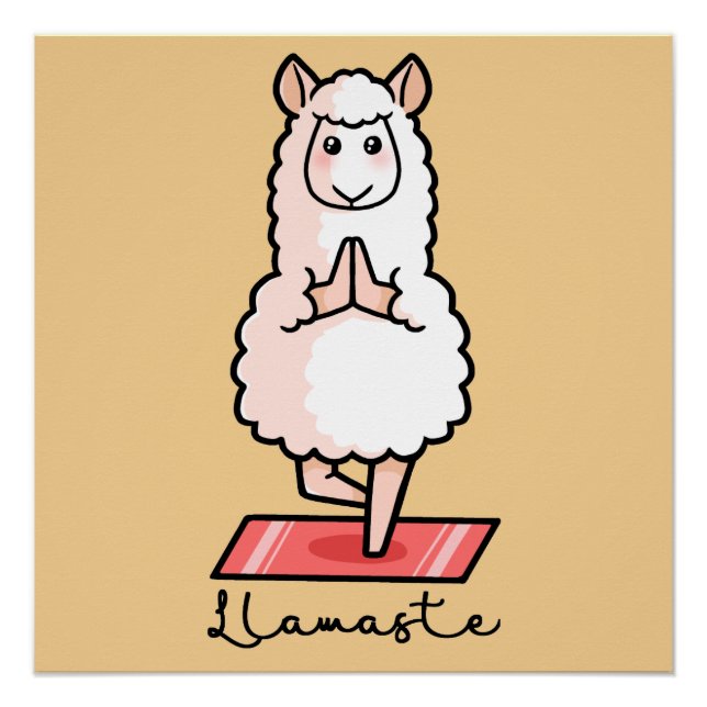 Póster Llama de yoga - Llamaste (Anverso)