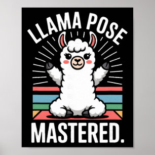 Póster Llama dominó la pose de yoga Llama de yoga lindo a