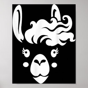 Póster Llama Face Eyelashes Halloween Costume Hairstyle