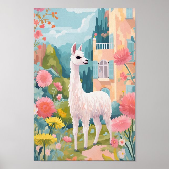 Póster Llama feliz (Frente)