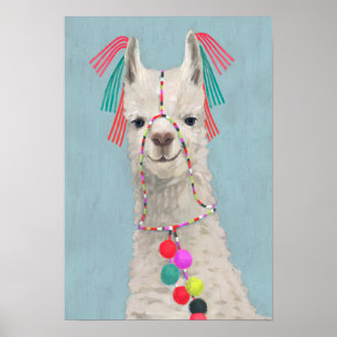 Póster Llama grabada - Blanco
