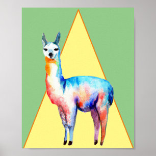 Póster Llama laxa en el centro de la atención