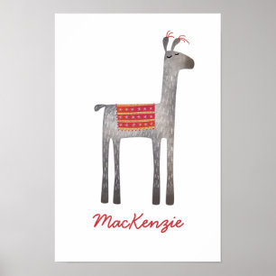 Póster Llama Personalizado Adorable