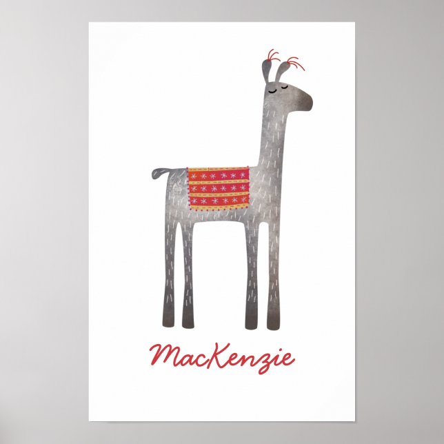 Póster Llama Personalizado Adorable (Frente)