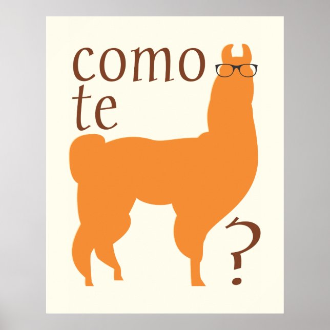 Póster Llama Poster de citas Imprimir: Como las llama (Frente)