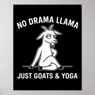 Póster Llama Sin Drama Solo Cabras Y Yoga Animal Divertid