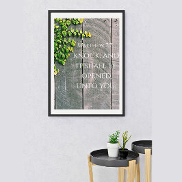 Póster Llama Y La Puerta Se Abrirá Versículo De La Biblia