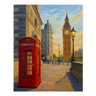 Póster Llamada a Londres - Arte digital original Big Ben