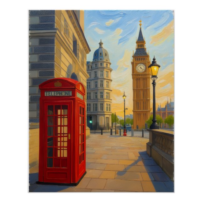 Póster Llamada a Londres - Arte digital original Big Ben (Anverso)