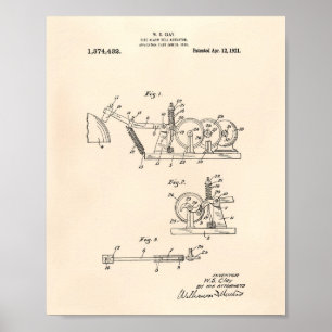 Póster Llamada de alarma contra incendios 1921 Patent Art