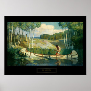 Póster Llamada de amor india de pintura occidental de NC 