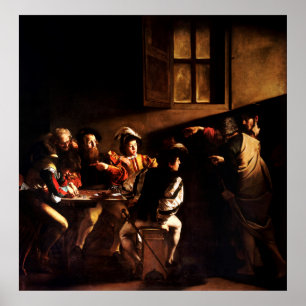 Póster Llamada de San Mateo por Caravaggio (1600)