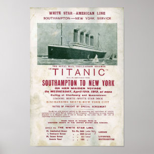 Póster Llamada TITANIC para fletes de 1912
