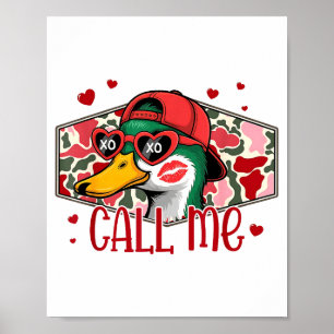 Póster Llamadas divertidas del día de San Valentín Caza d