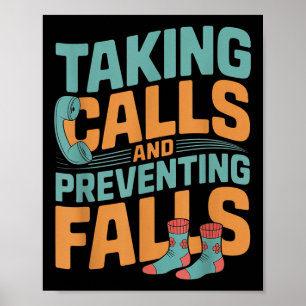 Póster Llamadas y prevención de caídas Dedicación de enfe