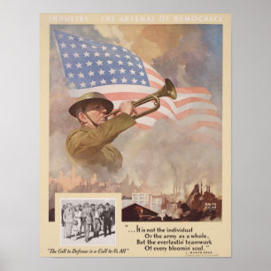 Póster Llamado a la defensa de la Segunda Guerra Mundial