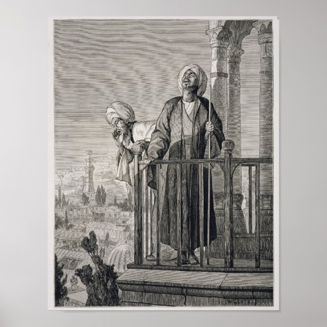 Póster Llamado a la oración del Muezzin, siglo XIX (Frente)