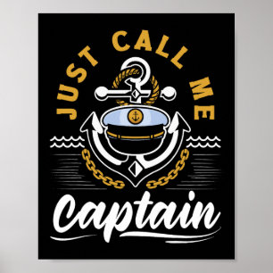 Póster Llámame Capitán Para Un Marinero Marino Marítimo 