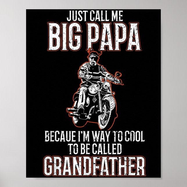Póster Llámame Gran Papa Viejo Hombre Fundido Moto Quo (Frente)