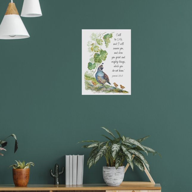 Póster Llámame Inspiración de las Escrituras Codorniz de  (Salón 1)