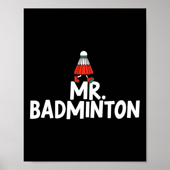 Póster Llámame Mr. Badminton Player Funny Shuttle (Frente)