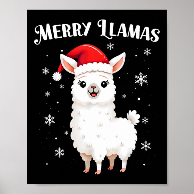Póster Llaman a fiesta animal Navidades graciosos de merr (Frente)