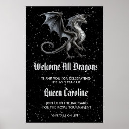 Póster Llamar a todos los dragones Cumpleaños