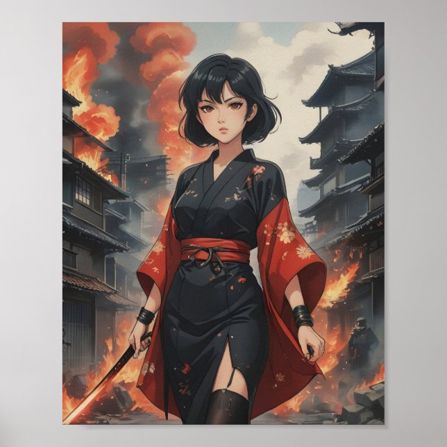 Póster llamas de resolución 3 (Frente)