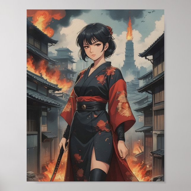 Póster llamas de resolución 4 (Frente)