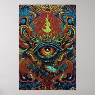 Póster Llamas visionarias: Poster de ojos espirituales