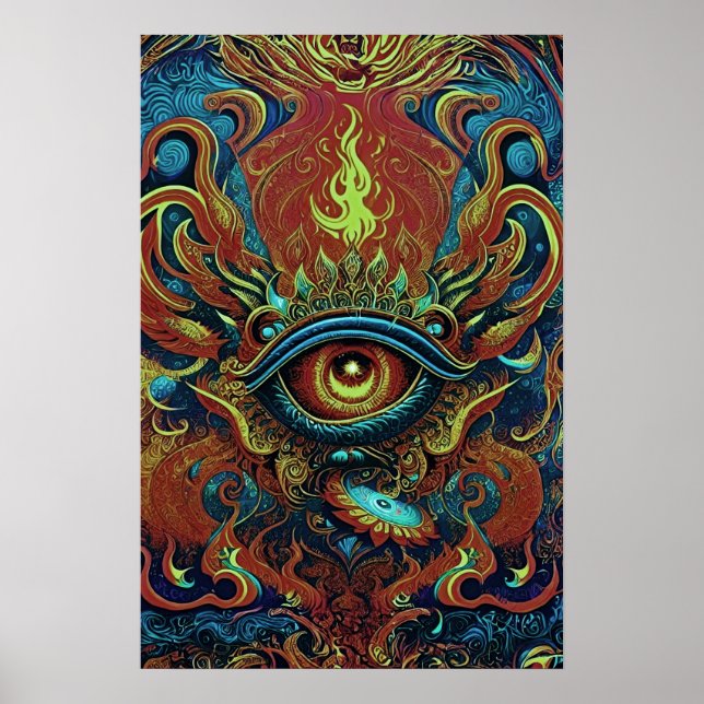 Póster Llamas visionarias: Poster de ojos espirituales (Frente)