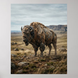Póster Llanuras interminables del bisonte de piedra