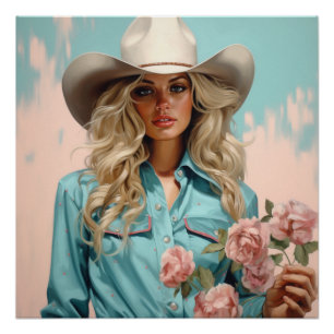 Póster Llanuras pasteles: arte en el muro de las vacas