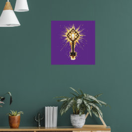 Póster Llave de Fantasía Antigua con Luz Mágica – Radiant
