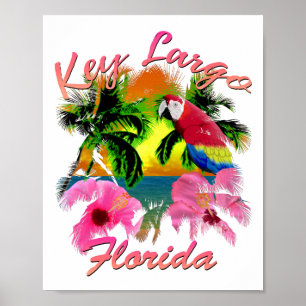 Póster Llave tropical Largo Cayos de Florida