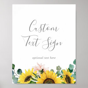 Póster Llaveros y tarjetas de girasol rústico con texto p