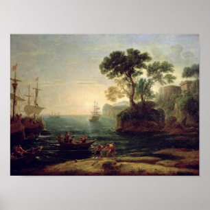 Póster Llegada de Aeneas a Italia, el amanecer del