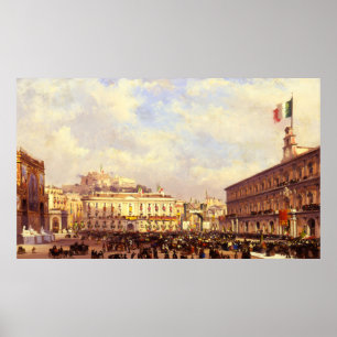 Póster Llegada de Vittorio Emanuele II a Nápoles
