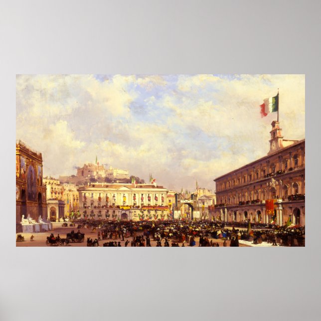 Póster Llegada de Vittorio Emanuele II a Nápoles (Frente)