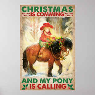 Póster Llegan Navidades Graciosos Y Mi Pony Llama