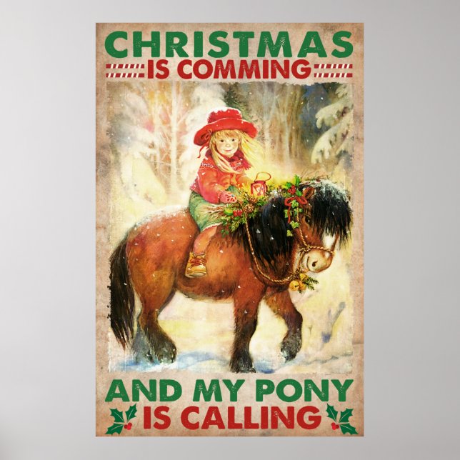 Póster Llegan Navidades Graciosos Y Mi Pony Llama (Frente)