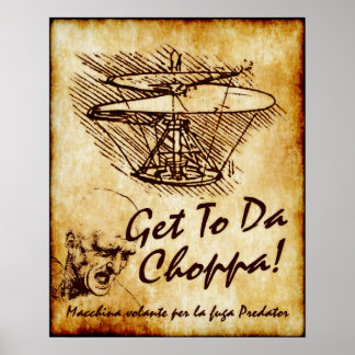 Póster Llegar A Da Choppa - Helicóptero Leonardo da Vinci