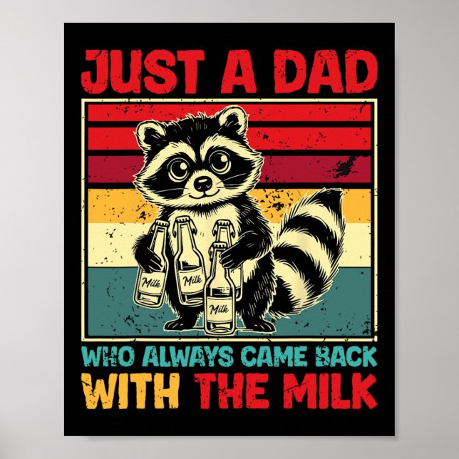 Póster Llegó con la leche Día del Padre  (Frente)