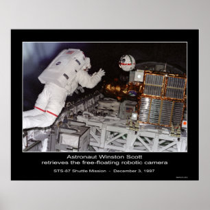Póster Llegó el astronauta Winston Scott, un robot flotan