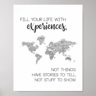 Póster Llene su vida de experiencias, no poster de las