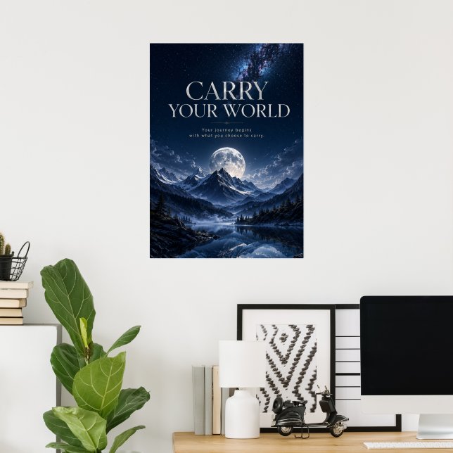 Póster Lleva Tu Mundo (Oficina en casa)