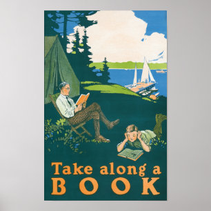 Póster Lleva un libro (1910) cartel de camping de Magnus 