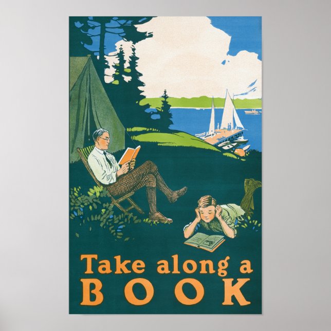 Póster Lleva un libro (1910) cartel de camping de Magnus  (Frente)