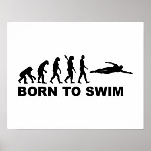 Póster Llevado nadar la evolución
