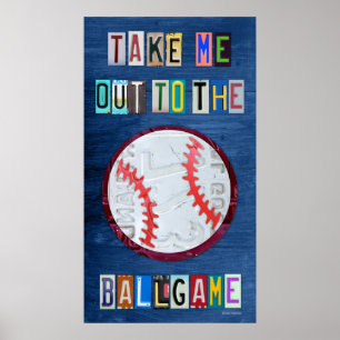 Póster Llévame a Ballgame License Plate Art